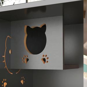 Villa de Madera para Gatos, Jaula Extra Grande con <span class=keywords><strong>Puerta</strong></span> de Vidrio, Estable y Duradera, Nido de Lujo, Gabinete para Mascotas, Casa para Gatos - Product Image 3