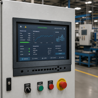 Boîtier de châssis PC industriel noir personnalisé avec ports D-Sub découpés pour moniteur d'affichage et terminal de contrôle OEM
