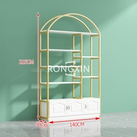 Rayonnage Gondole Cosmétique pour Centre Commercial avec Éclairage LED, Présentoir de Maquillage et Soins de la Peau, Meuble de Rangement pour Salon de Beauté et Parfum