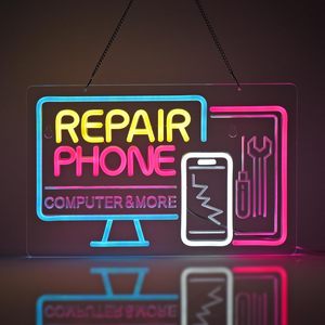 Réparation de téléphones, enseignes néon LED à intensité variable, alimentées par USB, lumière d'ambiance, décoration de vitrine, lumière indicatrice de rue, personnalisable 5V - Product Image 4