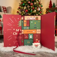 Boîte à bijoux magnétique rigide personnalisée, réutilisable, boîte à compte à rebours de Noël, boîte à plusieurs tiroirs, fermeture magnétique pour emballage de cadeaux festifs