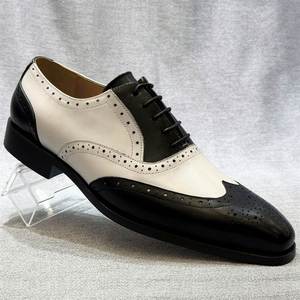 Spring Autumn 2025 New Style European Men's Brogue Business Casual Leather <b>Shoes</b> Pointed Toe Laces Pure Black <b>Height</b> <b>Increasing</b> - Product Image 1