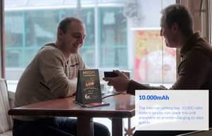 Stazione di ricarica desktop Y2 Power <span class=keywords><strong>AYA</strong></span> II con cavo 3-in-1, personalizzazione opzionale, caricatore compatto per telefono per bar e ristoranti - Product Image 5