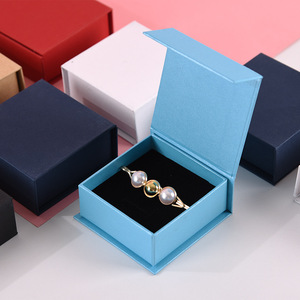Custom Luxury Rectangle Rigid Jewelry <b>Box</b> Corrugated Cardboard <b>Gift</b> Packaging Matte Lamination Magnetic Closure Necklace Ring - Product Image 4