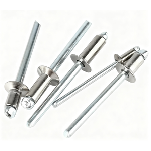 Rivets aveugles à tête ronde à extrémité ouverte en acier inoxydable de qualité 10, 3/8, résistants à la corrosion, rivets Pop GB DIN - Product Image 1