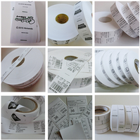 Étiquettes textiles à coudre personnalisées avec logo de marque, en nylon taffetas, ruban d'étiquetage d'entretien pour vêtements