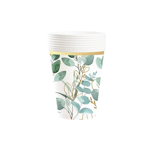 ชุดจานชามลายใบยูคาลิปตัสสีเขียวทอง DAMAI Sage Greenery สำหรับงานเลี้ยงวันเกิด จานกระดาษแบบใช้แล้วทิ้ง ผ้าเช็ดปาก - Product Image 6