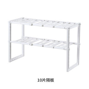 ตู้เก็บของสองชั้นสีขาว ชั้นวางของแบบยืดหดได้ 2 ชั้น สำหรับห้องครัวอเนกประสงค์ - Product Image 2