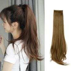 Ponitail Long Naturel Rond Clip-In Extension de Cheveux Produit Résistant À La Chaleur De Haute Qualité - Product Image 1