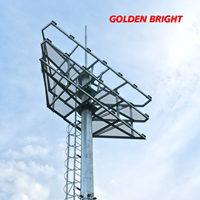 Poteau d'éclairage à mât haut de 30 m Golden Bright avec structure en acier galvanisé à chaud pour grands stades et aéroports