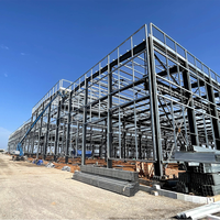 Bâtiment préfabriqué en acier pour atelier et serre de style américain, kits de construction métallique, structure en acier préfabriquée