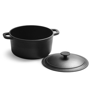 <span class=keywords><strong>Cocotte</strong></span> <span class=keywords><strong>en</strong></span> <span class=keywords><strong>fonte</strong></span> sans revêtement avec couvercle, à double poignée, <span class=keywords><strong>pour</strong></span> soupes et ragoûts, compatible gaz et <span class=keywords><strong>induction</strong></span> - Product Image 5