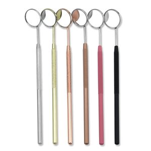 Extensions de cils Miroir d'inspection Vérification des cils Bouche et dents Petit miroir à cils à main en acier inoxydable - Product Image 3