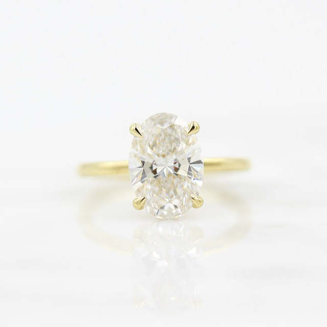 Maiyi 9K/10K/14K/18K/22K Solid Gold Yellow Gold Oval Cut D Color VS1 Solitaire Cvd Diamond Engagement Ring With IGICertificate