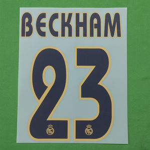 Real Madrid 2003/04 ZIDANE <span class=keywords><strong>Ronaldo</strong></span> Raul <span class=keywords><strong>Figo</strong></span> beckham Maillot de football Numéro de marquage à chaud - Product Image 2