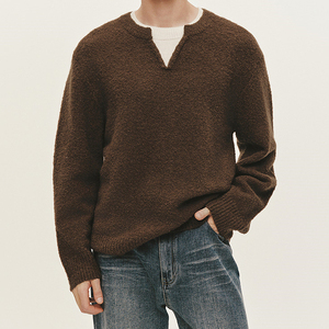 Suéter de <span class=keywords><strong>Punto</strong></span> Holgado con Cuello en V Texturizado para <span class=keywords><strong>Hombre</strong></span> - Prenda Superior Informal para Uso Diario - Product Image 4