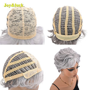 Fabricante al por mayor tendencia de la moda de las mujeres Peluca de la parte superior completa de fibra sintética de las mujeres de <span class=keywords><strong>pelo</strong></span> <span class=keywords><strong>corto</strong></span> de <span class=keywords><strong>plata</strong></span> <span class=keywords><strong>gris</strong></span> <span class=keywords><strong>pelo</strong></span> <span class=keywords><strong>corto</strong></span> - Product Image 6