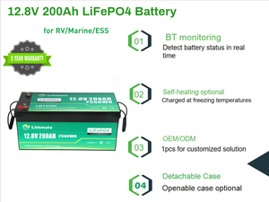 แบตเตอรี่เก็บพลังงานแสงอาทิตย์300Ah 250Ah 200Ah พลังงาน12V 200Ah 12V 200Ah 12V แบตเตอรี่200ah 12V - Product Image 2