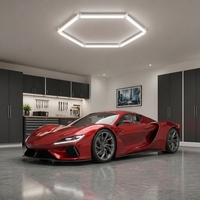 Lumière LED suspendue hexagonale personnalisée 6500K pour garage, plafond de boîte de nuit, studio de detailing automobile, éclairage de travail