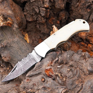 Damascus Folding <b>Knife</b> Secure Frame <b>Lock</b> Damascus Steel Blade Wood Handle Industrial Grade OEM/ODM Manufacturer 3-Year Warranty - Product Image 2
