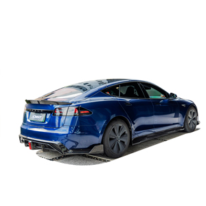Kit de carrosserie pour tesla Model S <span class=keywords><strong>Plaid</strong></span> Dry Carbon Material Diffuseur de lèvre avant Canards Jupes latérales Spoiler pour tesla Model S Body Kit - Product Image 4