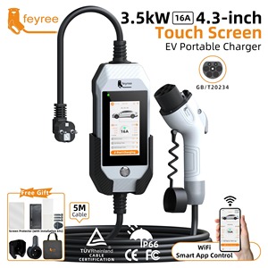 Cargador Portátil para Vehículos Eléctricos Feyree de 3.5kW 16A GBT, Cable de 5M, Control por Aplicación WIFI, Estación de Carga Inteligente para Hogar, para Vehículos Eléctricos con Estándar Chino - Product Image 1