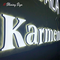 Enseignes lumineuses en métal personnalisées pour entreprises, lettres rétroéclairées, logo LED pour magasin, café, enseigne extérieure colorée, design de panneau publicitaire