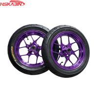 Ban Motor Listrik Ungu HSKABIN Kenda Curve CNC 12 Inch Meg Wheel untuk Tuttio Yozma EM5 Valtinsu Supermoto E Bike