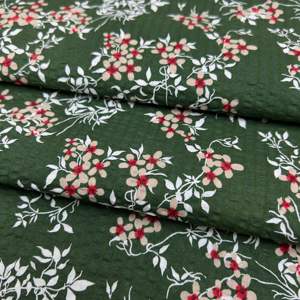 Tela <span class=keywords><strong>de</strong></span> Algodón con Estampado Floral Verde Marino, Material Antiarrugas, Textil para Vestidos <span class=keywords><strong>de</strong></span> Jardín, 50 Pulgadas, 80 g/m², Transpirable - Product Image 4