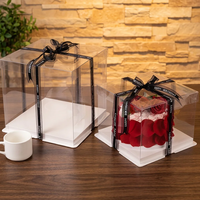 Scatola Quadrata in Plastica Trasparente Personalizzata e Monouso per Torte di Compleanno