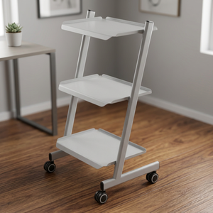 3 Tier Modern 4-Wheel Foldable Eco-Friendly Heavy Duty Metal Frame Rolling <b>Trolley</b> for Beauty Salon Spa Hotel Hospital - Product Image 3