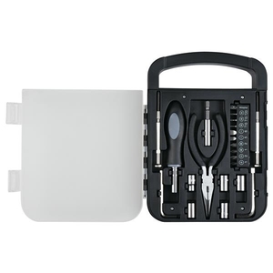 Juego <span class=keywords><strong>de</strong></span> herramientas portátil <span class=keywords><strong>de</strong></span> acero al carbono, <span class=keywords><strong>caja</strong></span> <span class=keywords><strong>de</strong></span> transporte transparente, destornillador, kit <span class=keywords><strong>de</strong></span> utilidad para tareas <span class=keywords><strong>de</strong></span> bricolaje en el hogar y reparaciones al aire libre, 22 Uds. - Product Image 2