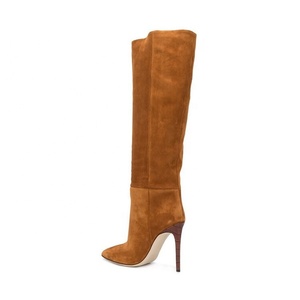 Nuevo 2024 Otoño Invierno Stiletto botines de tacón alto para mujeres Sexy señoras hasta la rodilla botas de moda con cierre de cremallera para el verano - Product Image 5