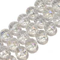 Perles de verre facettées en cristal AB bleu vert transparent de 24 mm et 30 mm, boules disco, attrape-soleil, boîte pour la fabrication de bijoux DIY