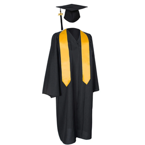 Túnica <span class=keywords><strong>de</strong></span> <span class=keywords><strong>Graduación</strong></span> Unisex Mate con Birrete, Túnica <span class=keywords><strong>de</strong></span> Coro <span class=keywords><strong>para</strong></span> Escuela Secundaria/Universidad, Túnica <span class=keywords><strong>de</strong></span> Juez, Disfraz - 100% Poliéster con Serigrafía - Product Image 3