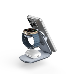 Station de charge magnétique sans fil 3-en-1 pour montre, version mise à jour, support de charge rapide magnétique trois-en-un, station de charge de bureau - Product Image 3