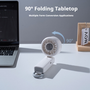 ผลิตภัณฑ์พัดลมใช้ในบ้านแบบสร้างสรรค์ใหม่พัดลมมือถือระบายความร้อนด้วยอากาศพับได้ความเร็วสูง3000มิลลิแอมป์ต่อชั่วโมงพัดลมเครื่องปรับอากาศขนาดเล็กพร้อมตะขอ - Product Image 5