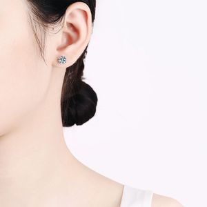 S925 <b>Sterling</b> <b>Silver</b> Four-Prong <b>Stud</b> Earrings for Women New Classic and Simple Crown Shape for Anniversaries - Product Image 2