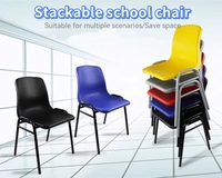 Chaises de salle de formation de bureau écologiques ergonomiques en plastique et métal empilables durables au design moderne GUANGWEI pour la maison et l'école