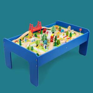 Trenino in legno per bambini giocattolo con pista da tavola treno educativo cerchio di tracciamento Puzzle blocchi di giochi ferroviari per ragazzi ragazze - Product Image 6