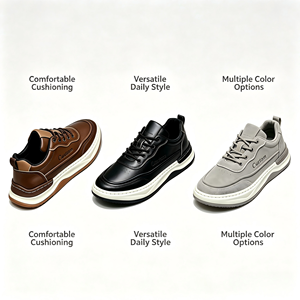 Zapatillas de Cuero Estilo Británico Retro, Zapatos de Trabajo Cosidos a Mano, Entresuela de EVA, Logotipo Personalizado, Resistentes al Desgaste, Zapatillas de Plataforma para Toda Temporada - Product Image 2