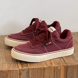 รองเท้าผ้าใบพื้นนุ่ม ไซส์ใหญ่ 39-46 มีตัวเลือกสีแดง ชมพู เขียว แบบผูกเชือก รองเท้ากีฬาลำลองสำหรับผู้ชาย - Product Image 1