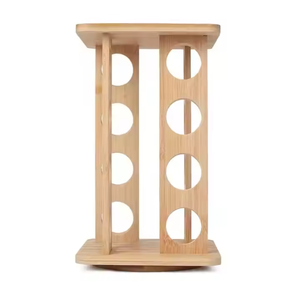 Premium 4 5 -Tier Round Natural Bamboo Rotating Spice 20 Frascos Estante giratorio Organizador Estante gira <span class=keywords><strong>para</strong></span> utensilios de cocina de conveniencia - Product Image 5