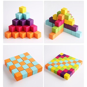 Juguete Educativo de Matemáticas de Alta Calidad, Bloque de Madera de Haya Pintado, <span class=keywords><strong>Cubo</strong></span> de Madera Personalizado de 3 cm para Niños - Product Image 2