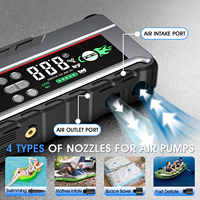 Démarreur intelligent multifonction 12V et gonfleur de pneus avec batterie 26800mAh, courant de crête 6000A pour voitures et motos, PD65W