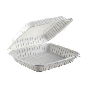 Caja de comida de almuerzo desechable ecológica de 10x10x3 pulgadas, apta para <span class=keywords><strong>microondas</strong></span>, sin BPA, 150 Uds. Por caja de cartón para llevar - Product Image 5