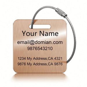 Custom Logo Luggage Tags Wholesale, Stainless Steel Label Tag with Strap, Low MOQ for Hotel & Corporate <b>Gifts</b> - Product Image 4
