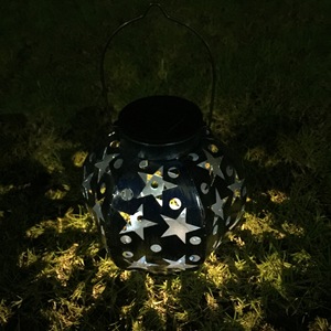 Solar Iron <b>Star</b> Lantern Led Outdoor Hanging Water Resistant Garden <b>Light</b> - Product Image 3