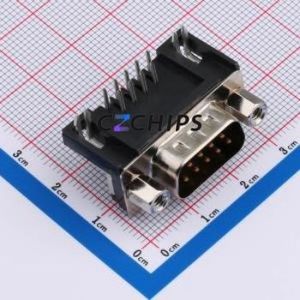 X0309WT17B2H D-Sub/VGA Connector Bent Lead Through Hole Connector Standard D-Sub Male 9P Right Angle Insert - Product Image 1