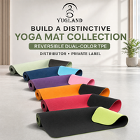 Tapis de yoga Yugaland en TPE ultra-résistant, double couche, anti-déchirure, pour salle de sport commerciale, fitness, vente en gros, fournisseur d'usine